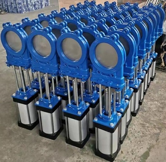 Pneumatic actuated knife gate valves PN16